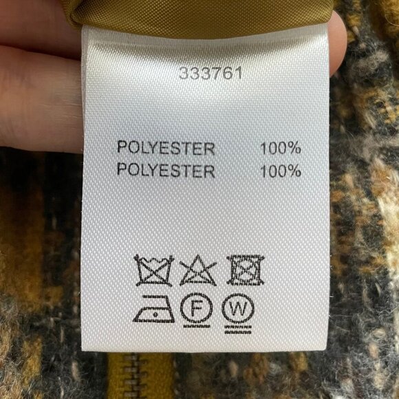 W Closet Plaid 100% Polyester Lined Mini Skirt w Fringe Detail Gold Blk Sz XS/S - Picture 12 of 14